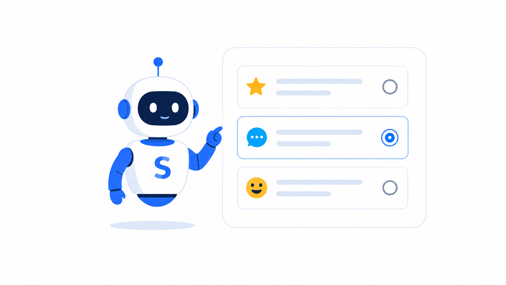 AI robot generating reply options